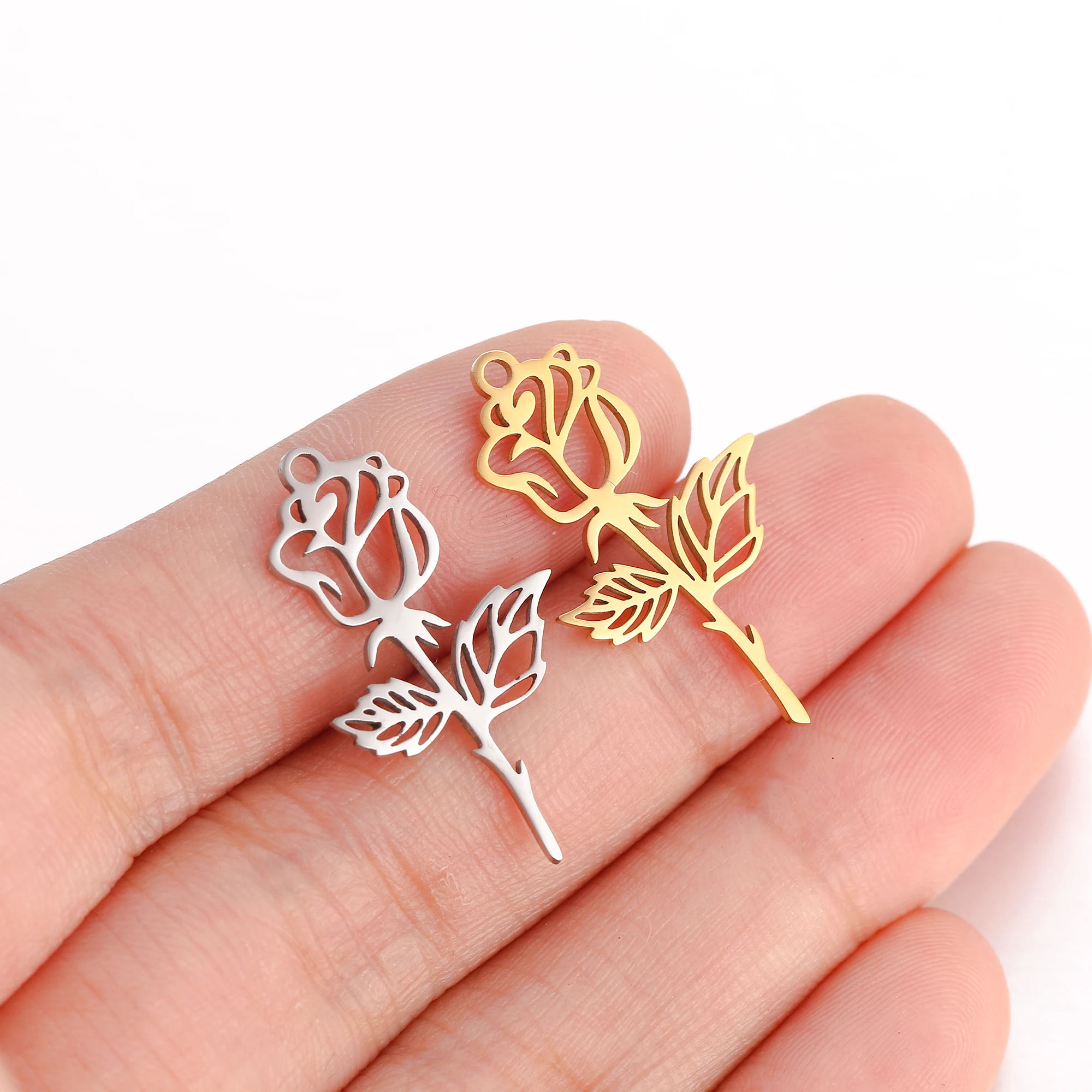 5PCS Nette Sonne Blume Charms Rose Blume Gold Farbe Charme Für Schmuck Machen Liefert DIY Halskette Ohrring Armband Zubehör – Detail 11