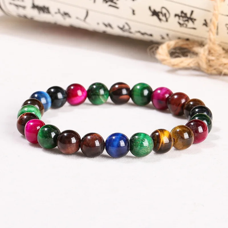 6/8/10MM Trendy Colorful Tiger Eye Beads Bracelets For Women Natural Stone Bracelets Men Reiki Healing Braslet Energy Jewelry