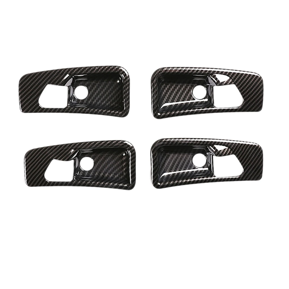 4PCS Car Carbon Fiber Inner Door Handle Bowl Cover Trim for Mercedes Benz G Class W463 G63 G500 2007-2010