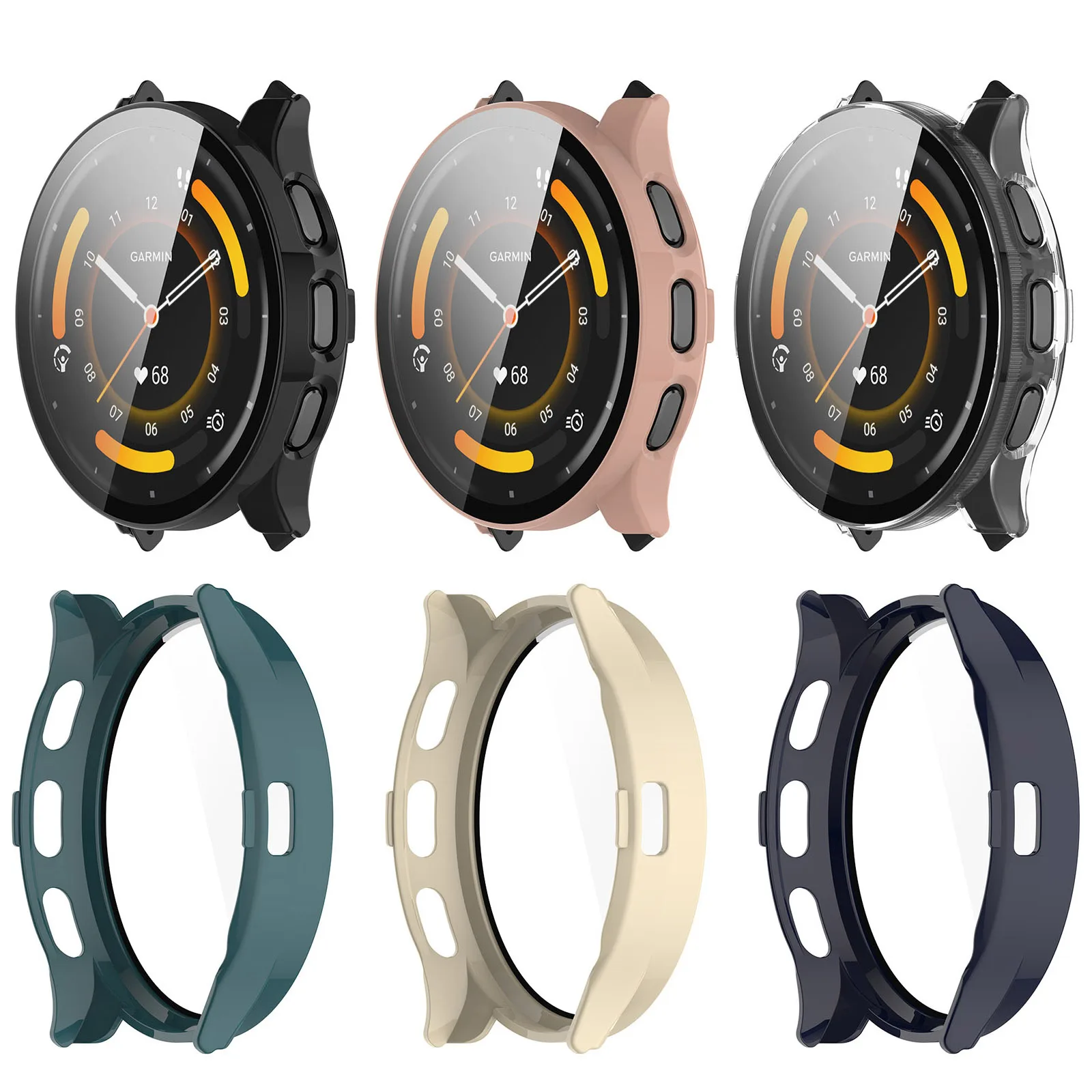 Hard Shell Glass Screen Protector Film Frame Case For Garmin Venu 3/3s/2/2s Venu2 Plus Smart Watch  Protective Cover Accessories