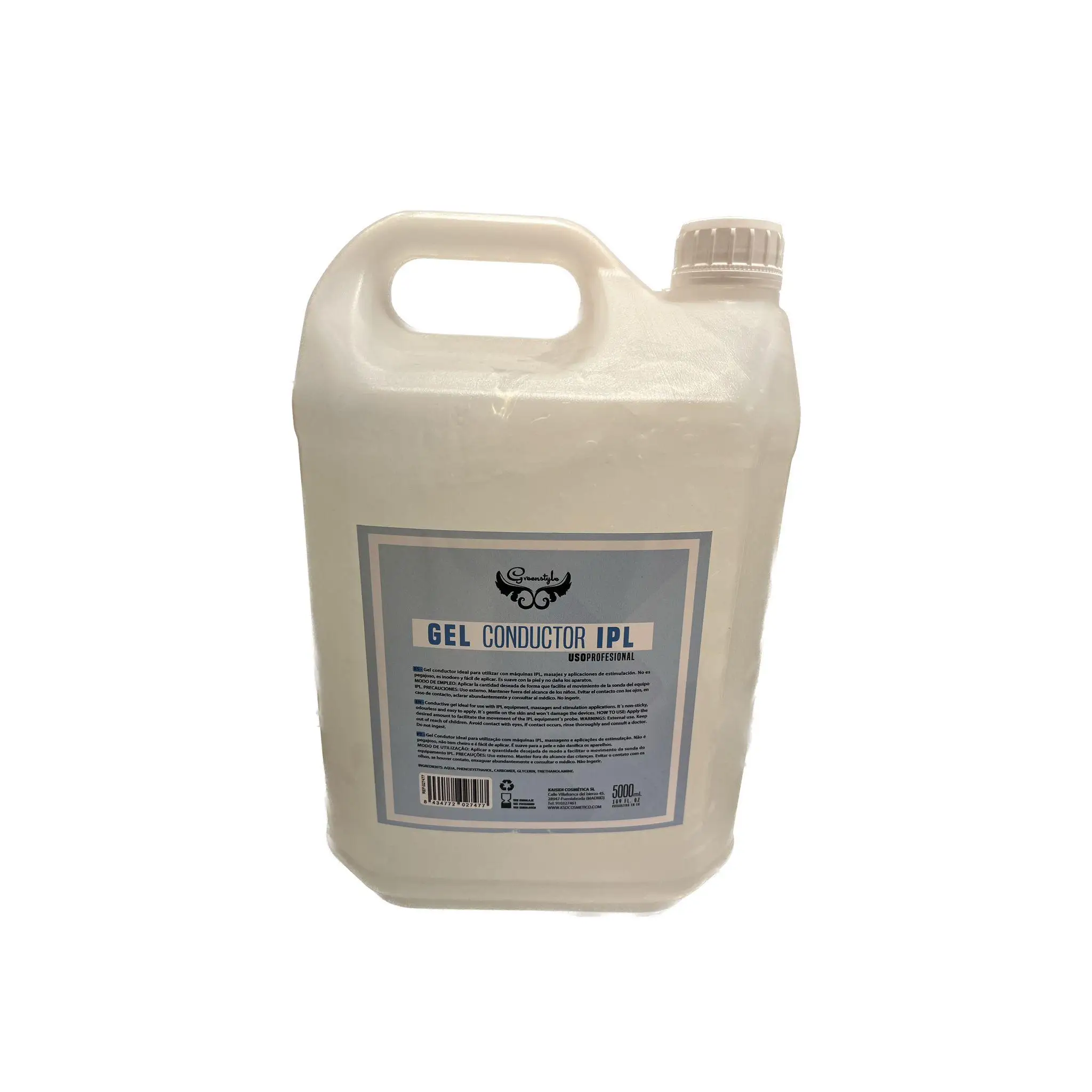 Gel Conductor Ultrasonido Depilación 5L GREENSTYLE