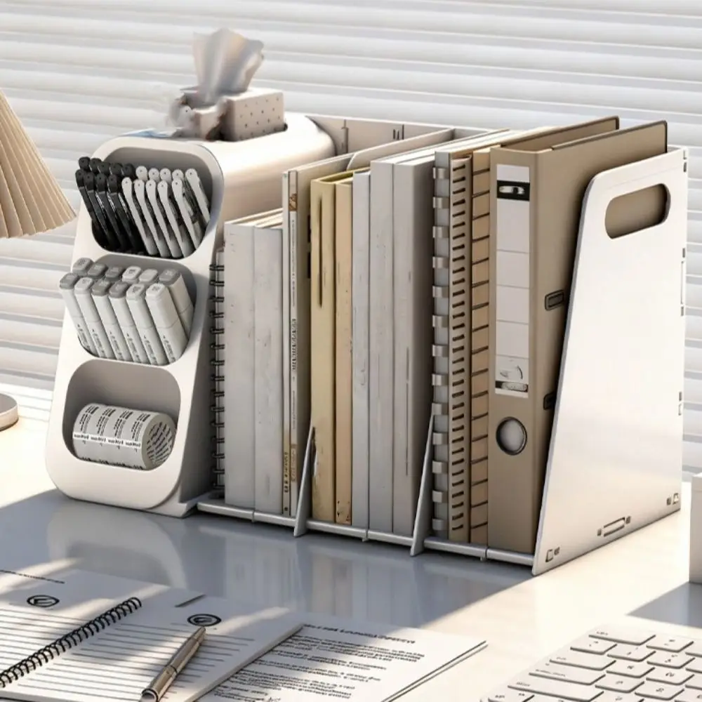 foldable-student-book-shelf-large-capacity-multi-compartments-desktop-storage-box-multifunctional-save-space-book-stand