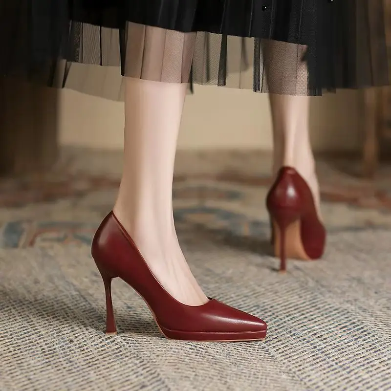 

Весна 2026: Новые водонепроницаемые женские туфли на платформе и высоком каблуке, черные, сексуальные, профессиональные, для вечеринок, туфли-лодочки Zaptos Mujer