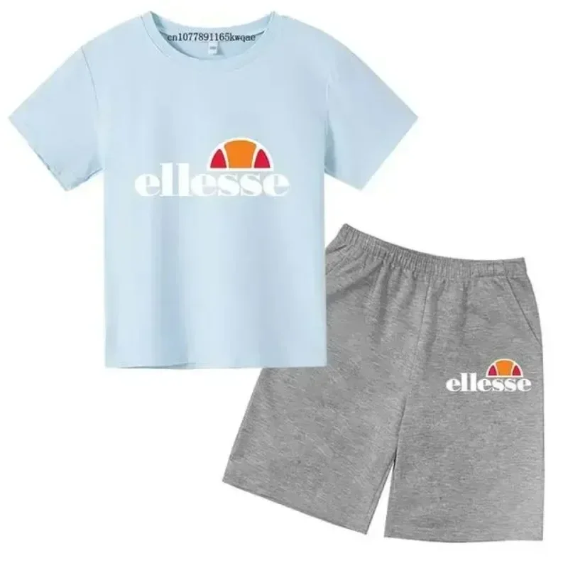 Summer Brand Fashion Children T-shirt + Shorts Set 2pcs Short Sleeve Casual Suit Kid Boy Girl Clothing Letter Printed Streetwear