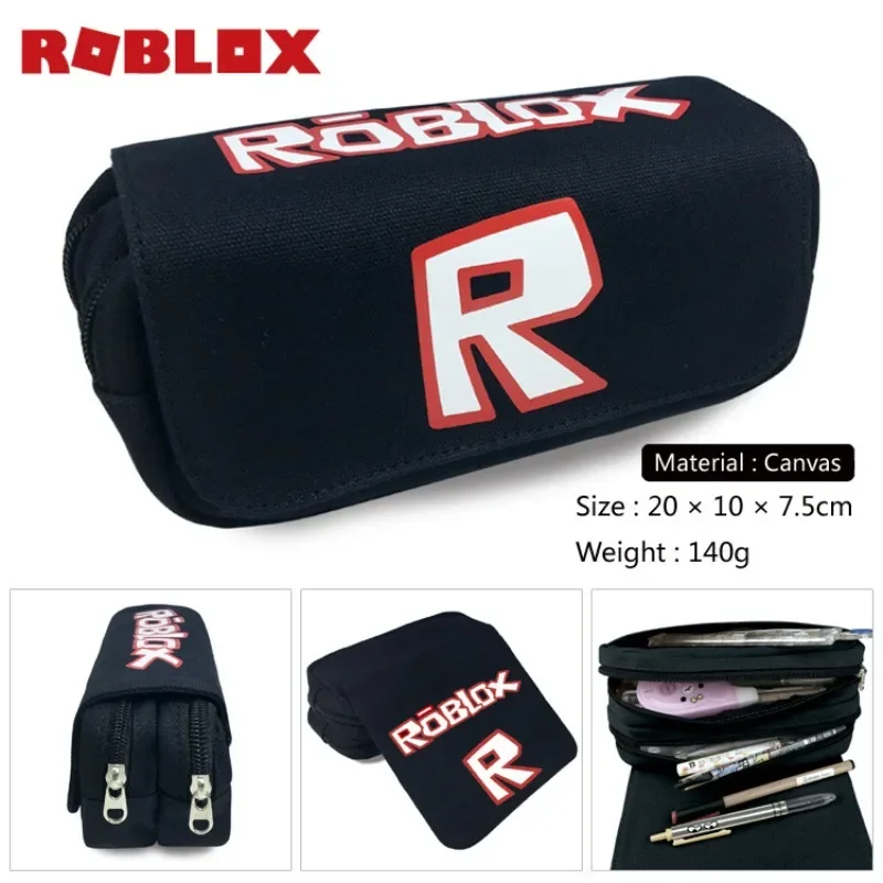 

Robloxs Themed Portable Waterproof Canvas Pencil Case Large Capacity Backpack for Students Creative Peripheral