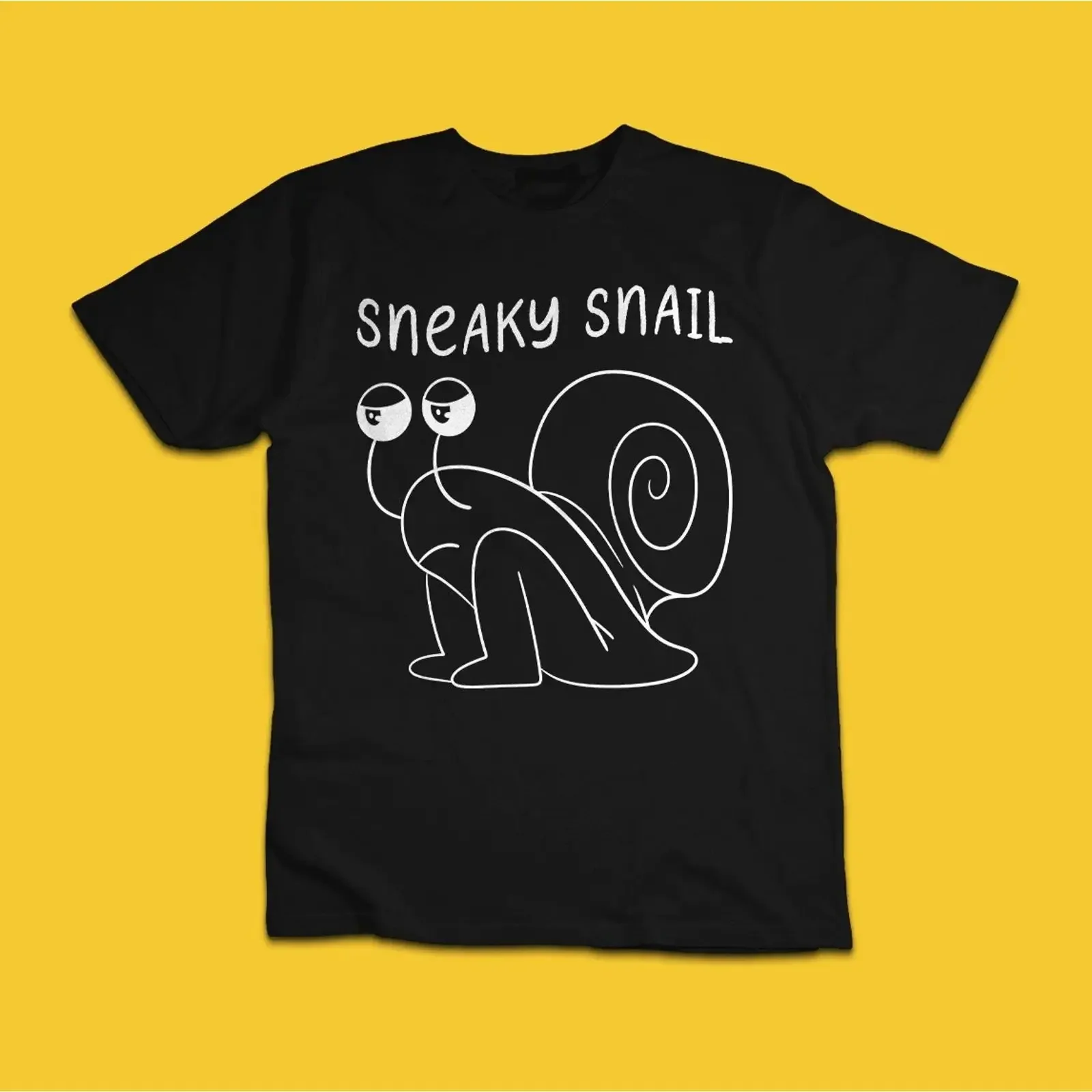 Sneaky Snail Funny Suspicious T Shirt vintage Washed Soft Slightly Casual Versatile Top For Everyday Wear Stylish fashion