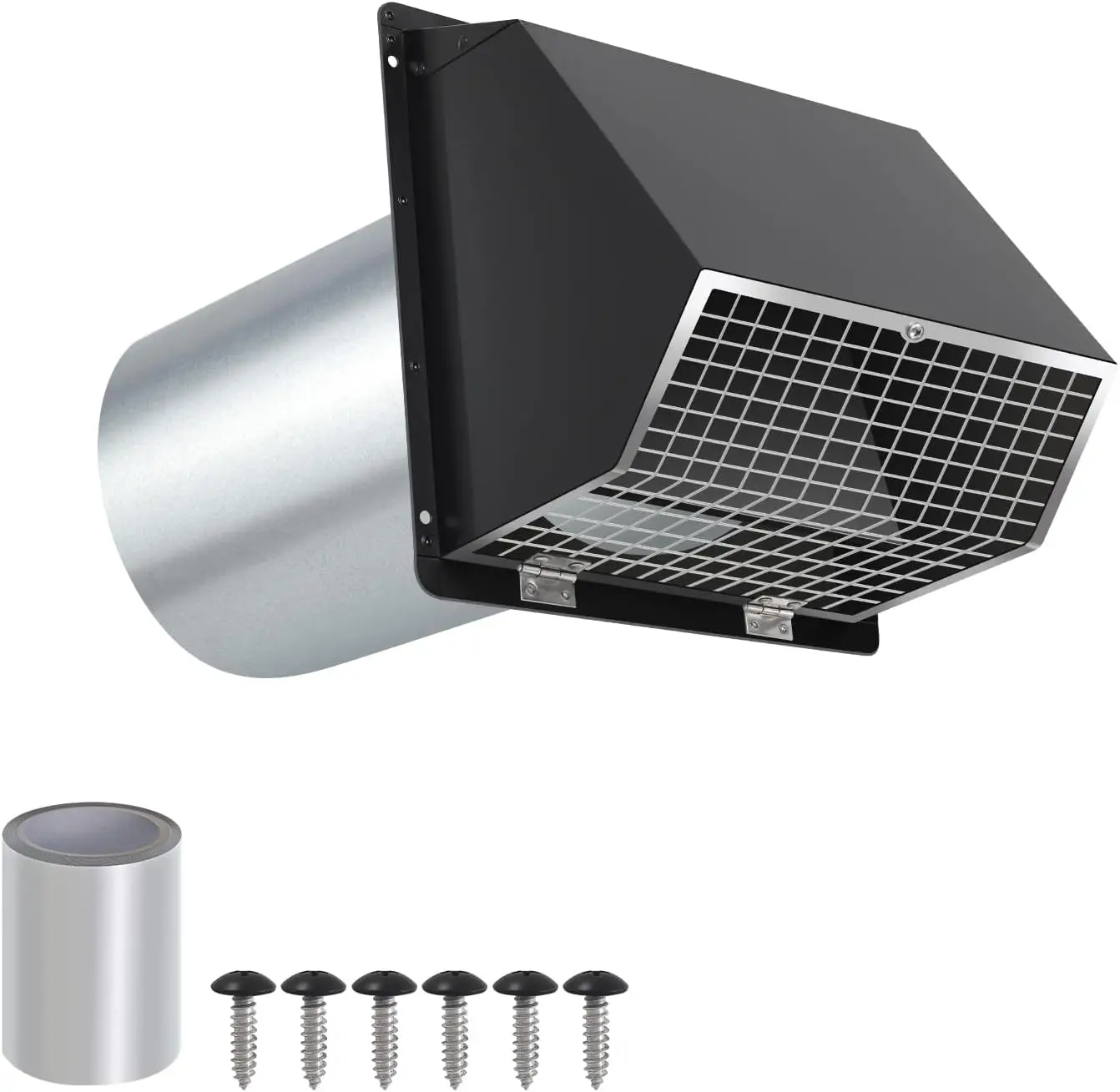 

4-дюймовая оцинкованная стальная вентиляционная решетка с сеткой и заслонкой для наружного вытяжного вентилятора сушилки