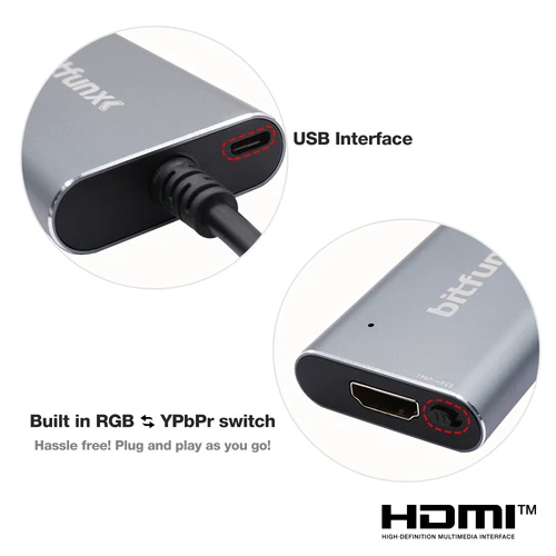 Imagen 2 del producto Bitfunx RGB YPBPR a 1080P HDMI ™ Convertidor para consolas de juegos PS2 PS1 PS One PlayStation con interruptor RGB a YPbPr