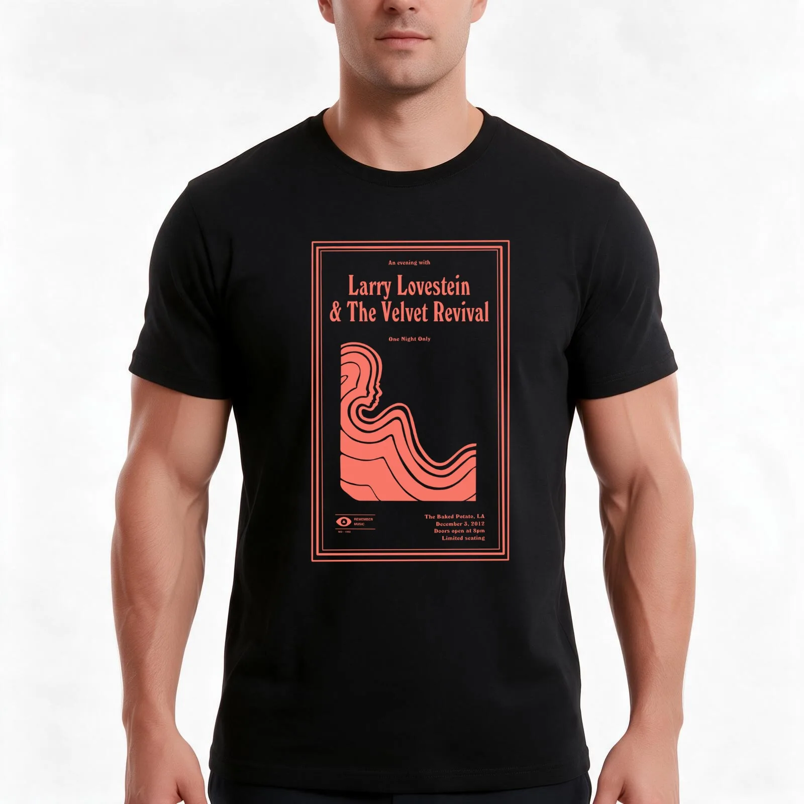 Larry Lovestein & The Velvet Revival (in peach) T-Shirt Summer Casual Cotton Tee Oversized Streetwear Tops Unisex Men Women