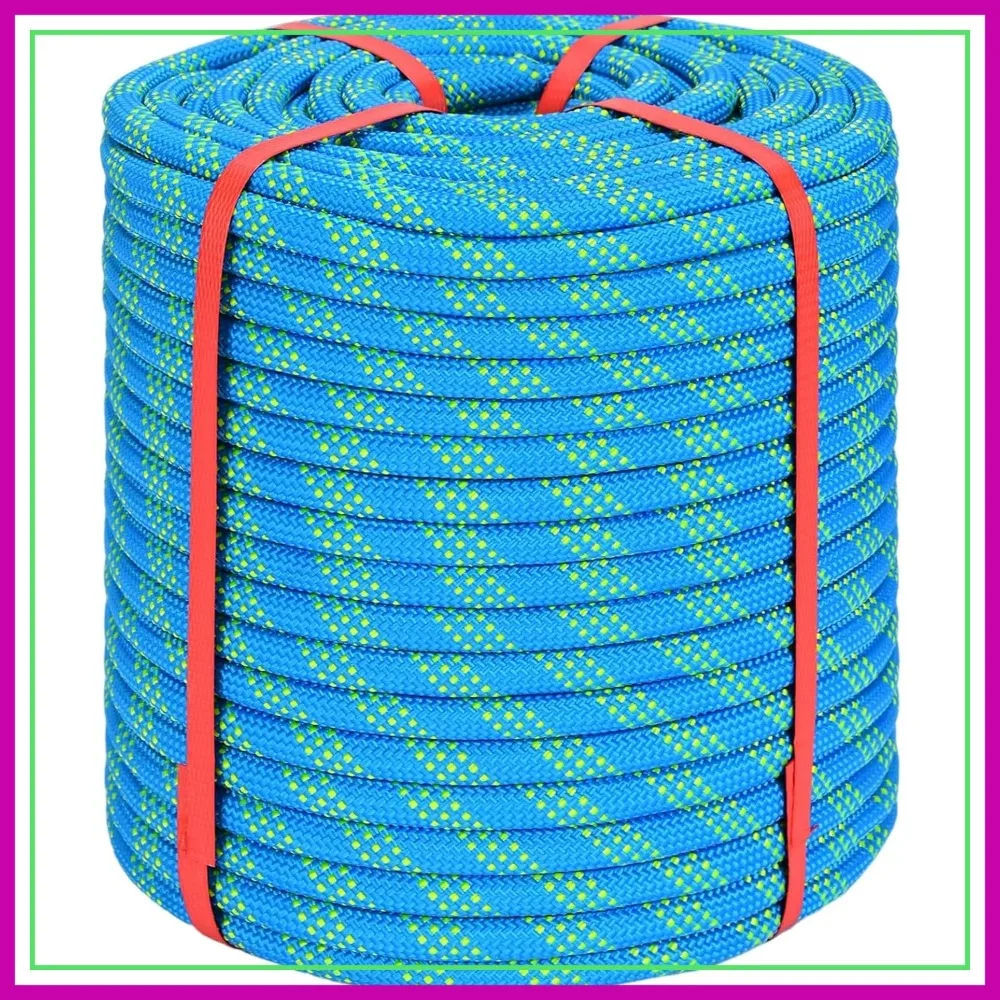 

1/2" x 250ft Arborist Bull Rope - Heavy Duty Static Line for Rigging, Hoisting & Tree Care, Blue Polyester
