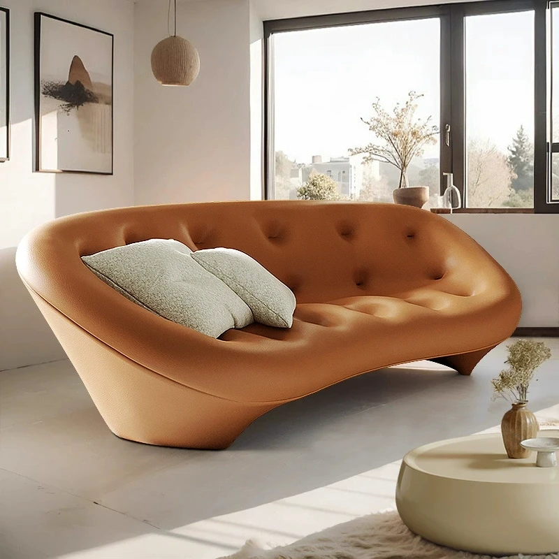 MANBAS Luxuriöses italienisches Muschelsofa – einzigartiges modernes Design, gepolsterte Stoffcouch für Wohnzimmer oder Lounge, ergonomische Sitzgelegenheiten