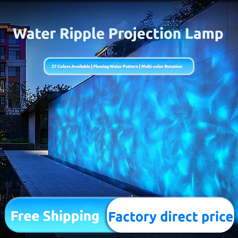 LED Ocean Water Waving Lamp Dynamic Ripple Light Realistic Projection Lamp for Home Decorative Outdoor Atmosphere Lighting