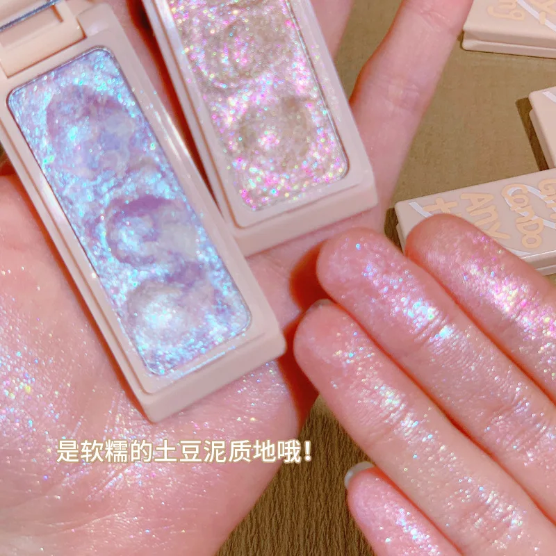 4color Glitter Highlighting Cream Pearlescent Makeup for Women Waterproof Mashed Potatoes Exquisite Lying Silkworm Brighten Face