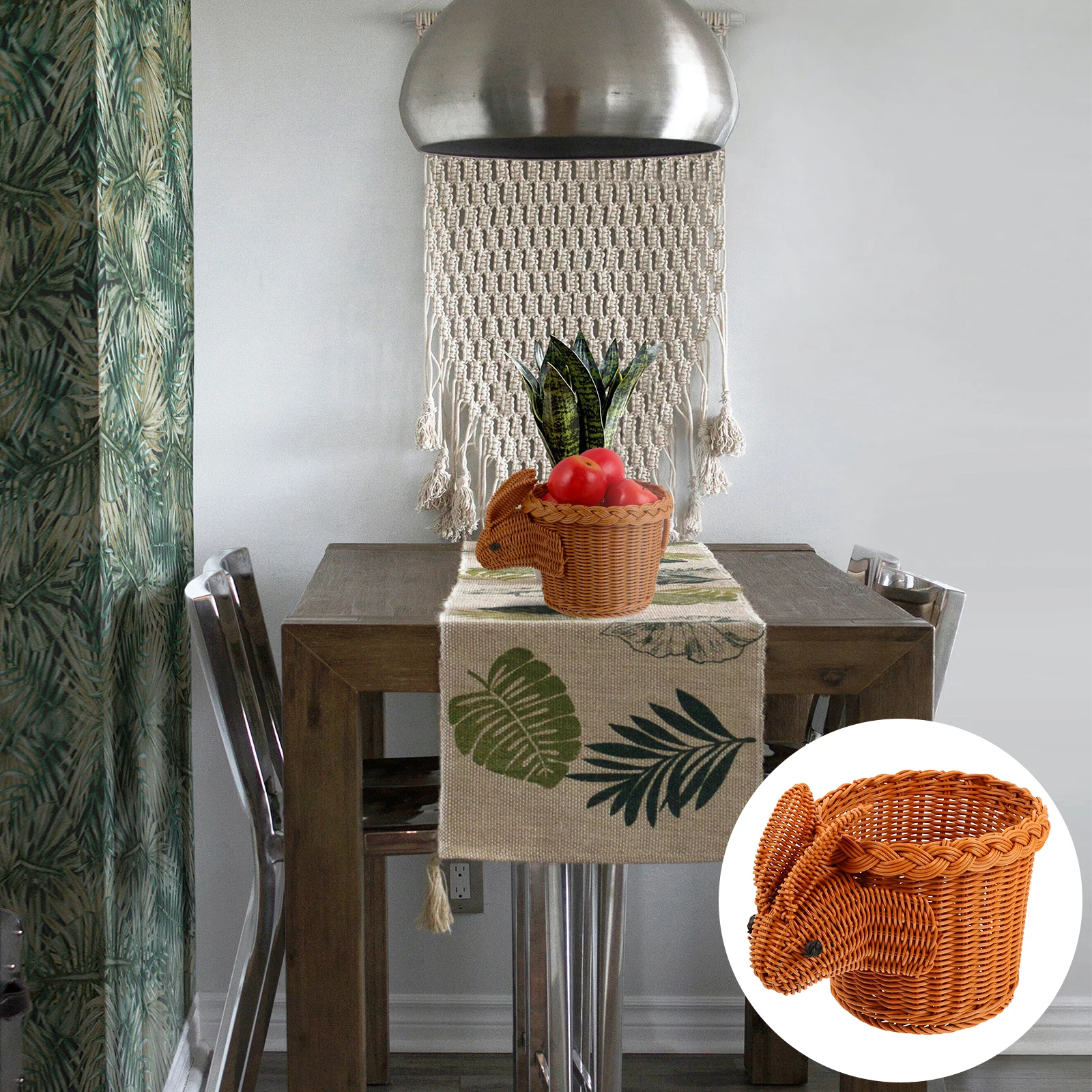 

Easter Decoration Basket Rattan Material Woven Storage Baby Baskets Gifts Lid Snack Fruit Cartoon Animal Shaped Baskets Home