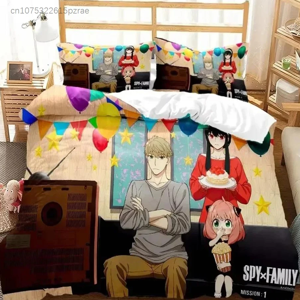 3D Print Anime Spy × Family Anya Bedding Se Bedroom Soft Modern Bedspreads Comefortable Duvet Cover Quilt Cover And Pillowcase