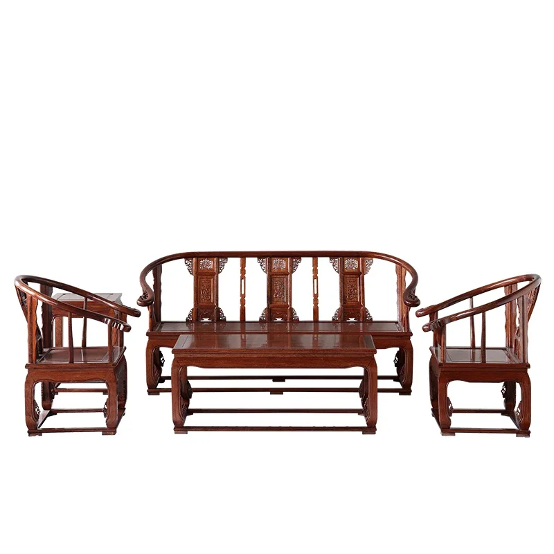 

Китайский антикварный диван из цельного дерева, резная бревна Мин и Цин, классический золотой палисандр, маленькая квартира, дворцовый стул