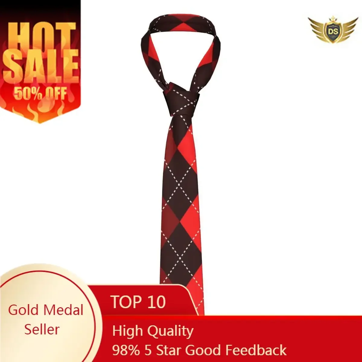 Casual Arrowhead Skinny Argyle Shades Red Plaid Necktie Slim Tie For Men Man Accessories Simplicity For Party Formal Tie