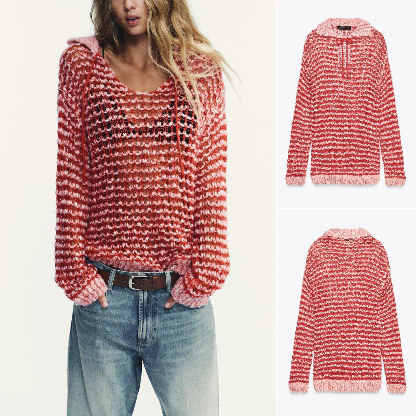 سترة نسائية فضفاضة محبوكة طويلة Sve Ne مزيج الصوف مضلع كسول Sle ألياف البوليستر رقيقة عادية