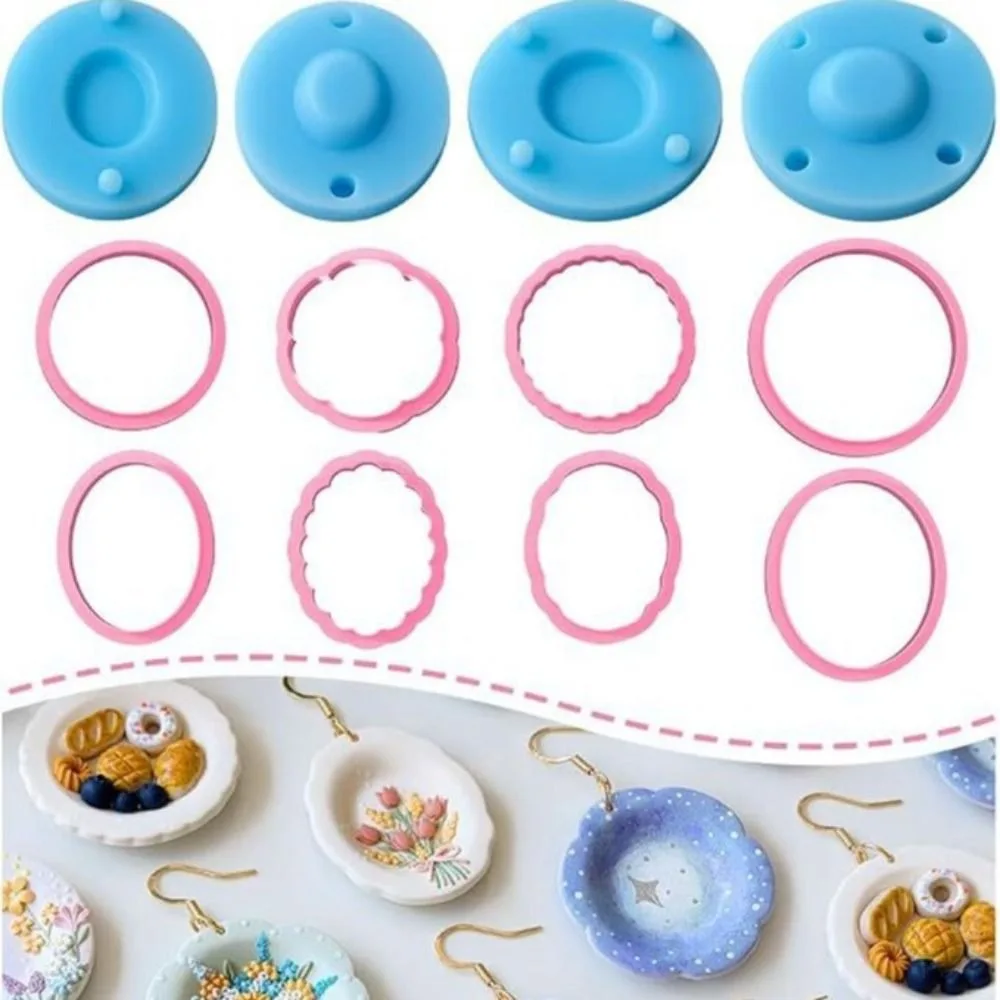 Scalloped Edge Plate Polymer Clay Cutters Creative DIY Craft 3D Plate Clay Earring Molds Unique Durable Polymer Clay Tools