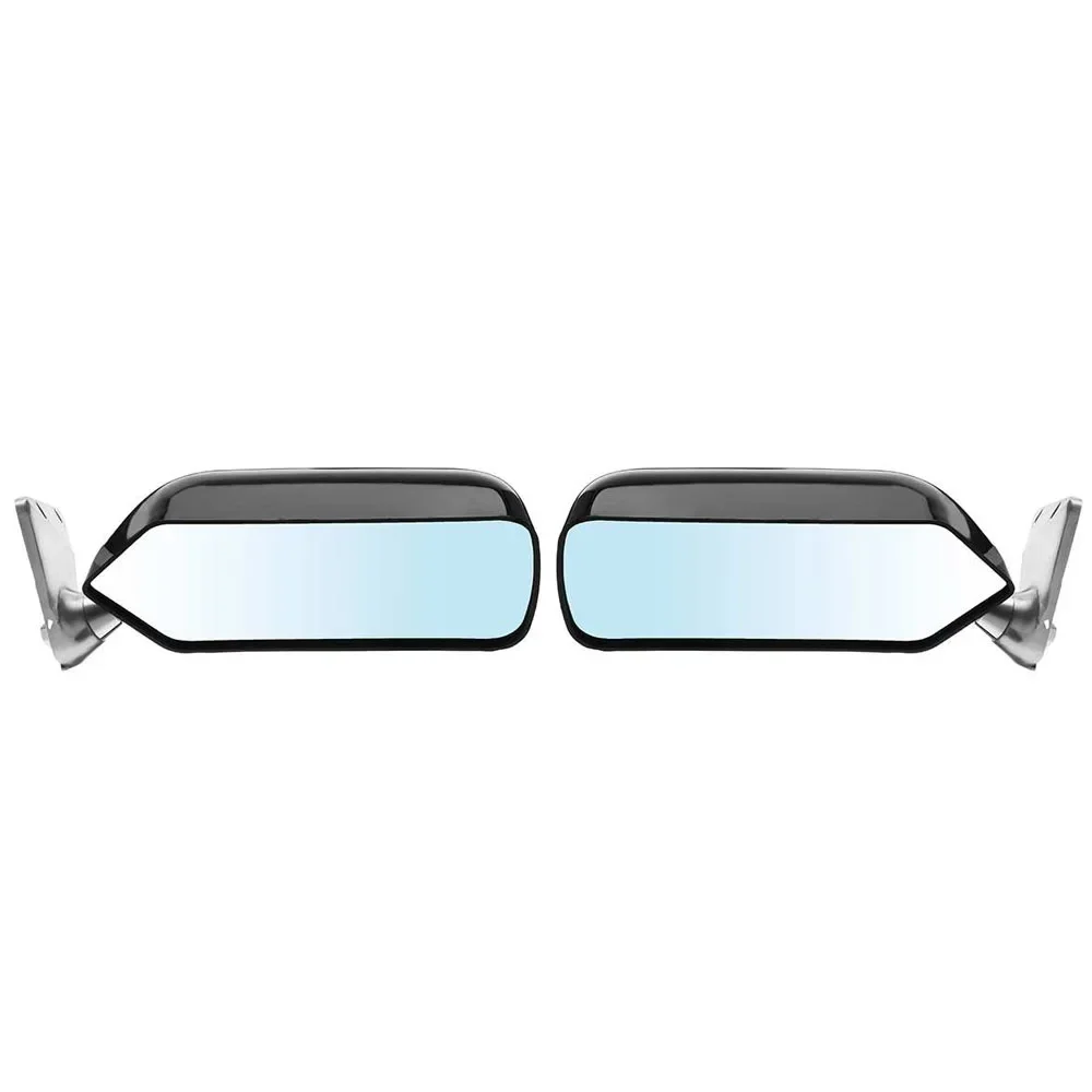 Universal 2psc F1 Style Blue Mirror Metal Bracket Racing Drift Side Mirror Car Side Rearview Mirror New Carbon Fiber Black