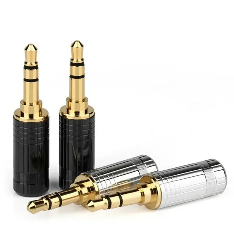 Jack 3.5 mm 3 Pole Speaker Terminal Audio Connector Male Plug Consumer Electronics For Soldering Earphones Gold Rhodium Plated