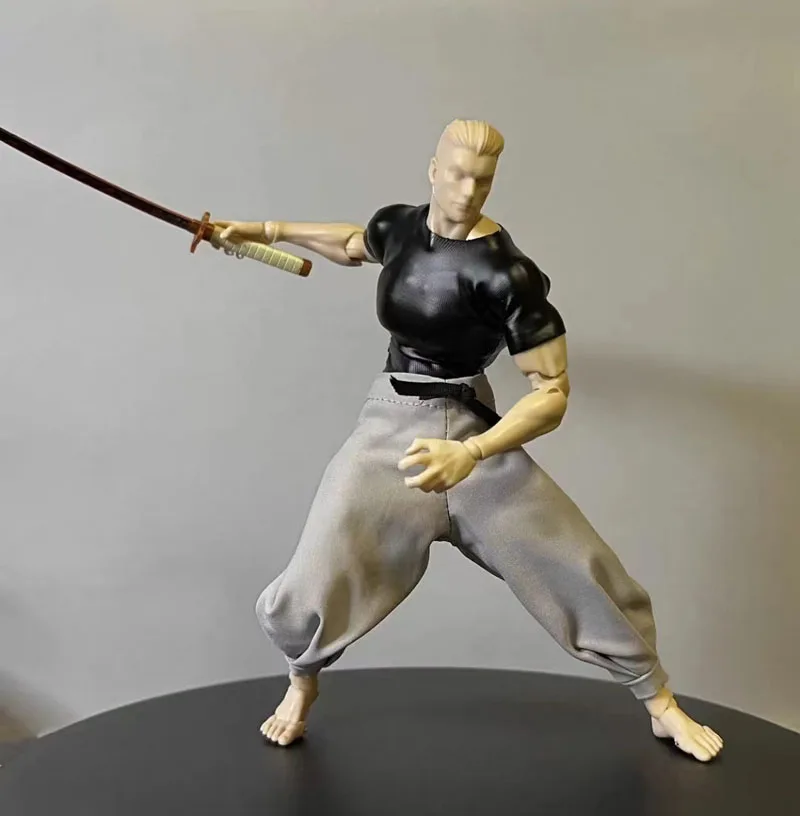 

1/12 Scale Men Solider T shirt Sport Clothes Set Slim PU Trendy Harlan Pants for 6 inche Romankey Male Action Figure Doll