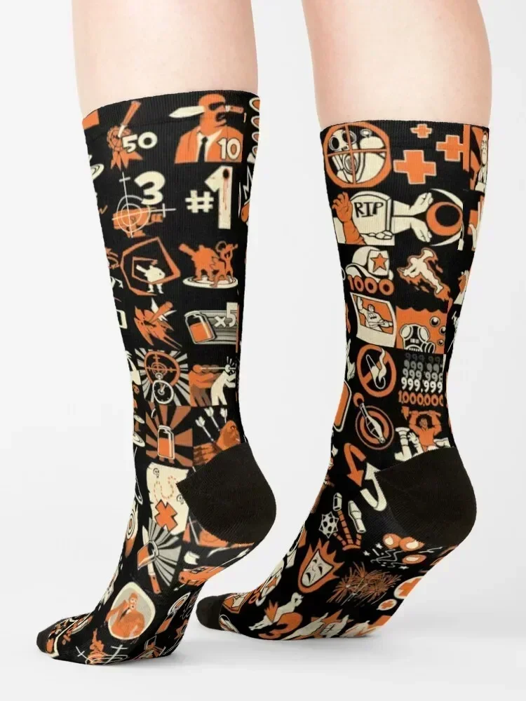 TF2 Achievements Socks cartoon Christmas cute christmas gifts Women Socks Men's