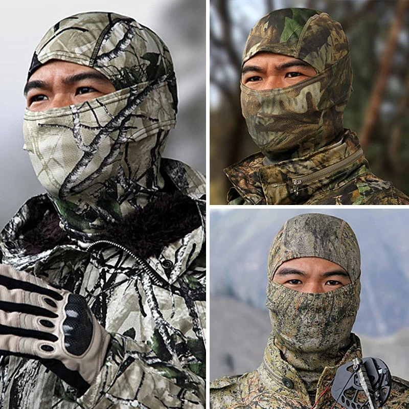 Tactical Scarf Camo Balaclava Full Face Mask Breathable Head Cover Hunting Cycling Airsoft Sport Bike Paintball Cool Sun Hat Men