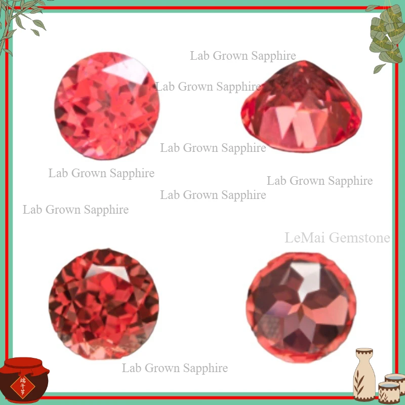 

Лабораторно выращенный сапфир Падпараджа круглой огранки, цвет огненного лотоса