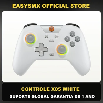 EasySMX X05 Controle PC Sem Fio Gamepad Bluetooth Controlador de Jogos Compatível com PC/Celular/Switch/ Steam Gamer, Luz RGB, E