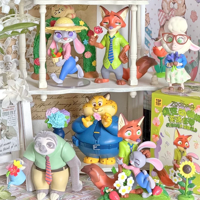 

Disney Toptoy Zootopia Flower World Series слепая коробка Hand Do Judy Fox украшение настольное украшение подарок другу-сюрприз