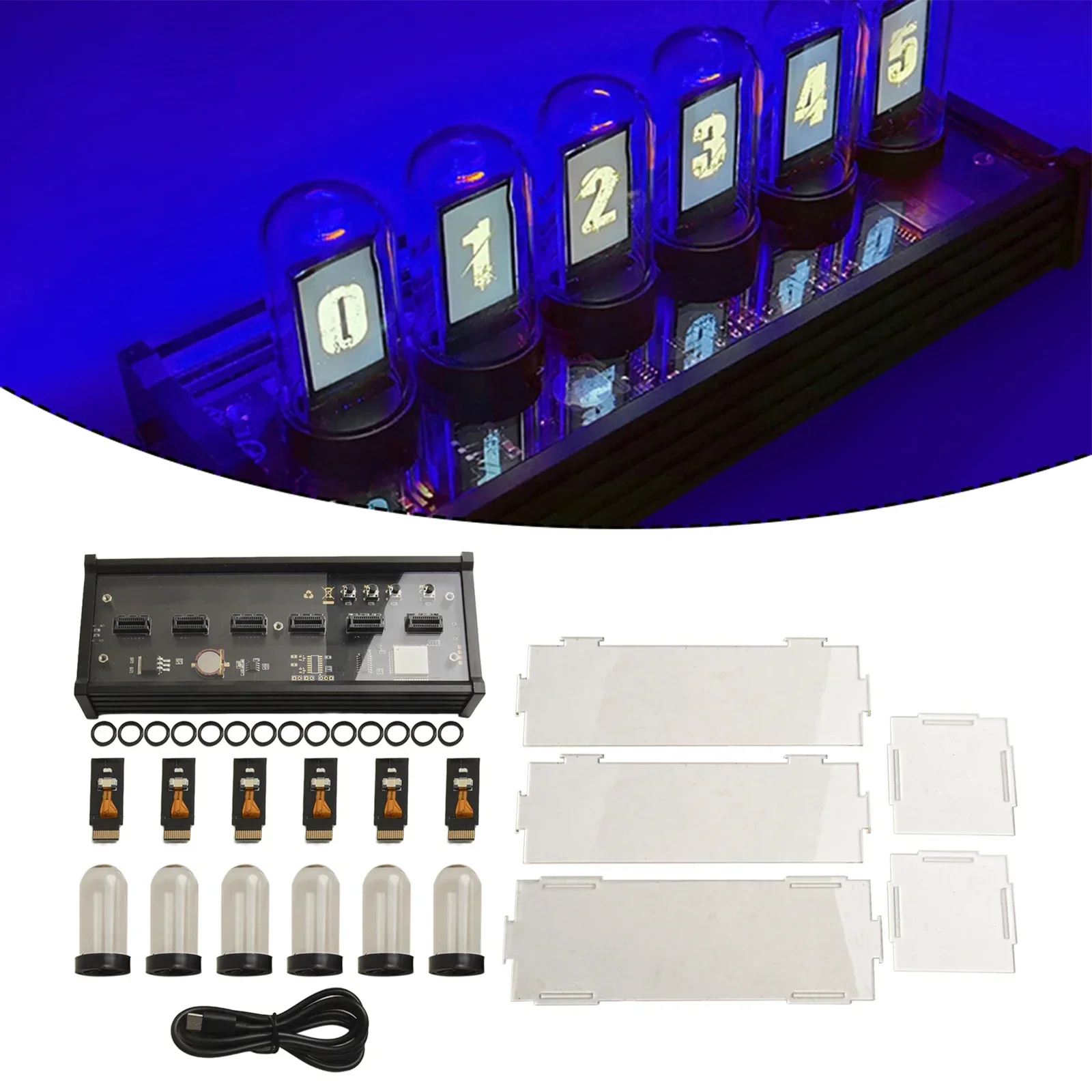 Interface Hour Time Zone Mood Lighting Small Digital Nixie Tube Clock Kit Enhanced Mood Lighting Mood Lighting