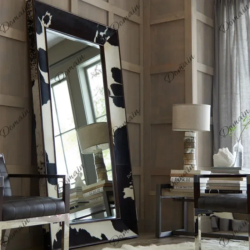 BBv Square Portable Mirror Nordic Aesthetic Full Body Standing Girls Art Mirror Living Room Modern Items Spiegels Home Products