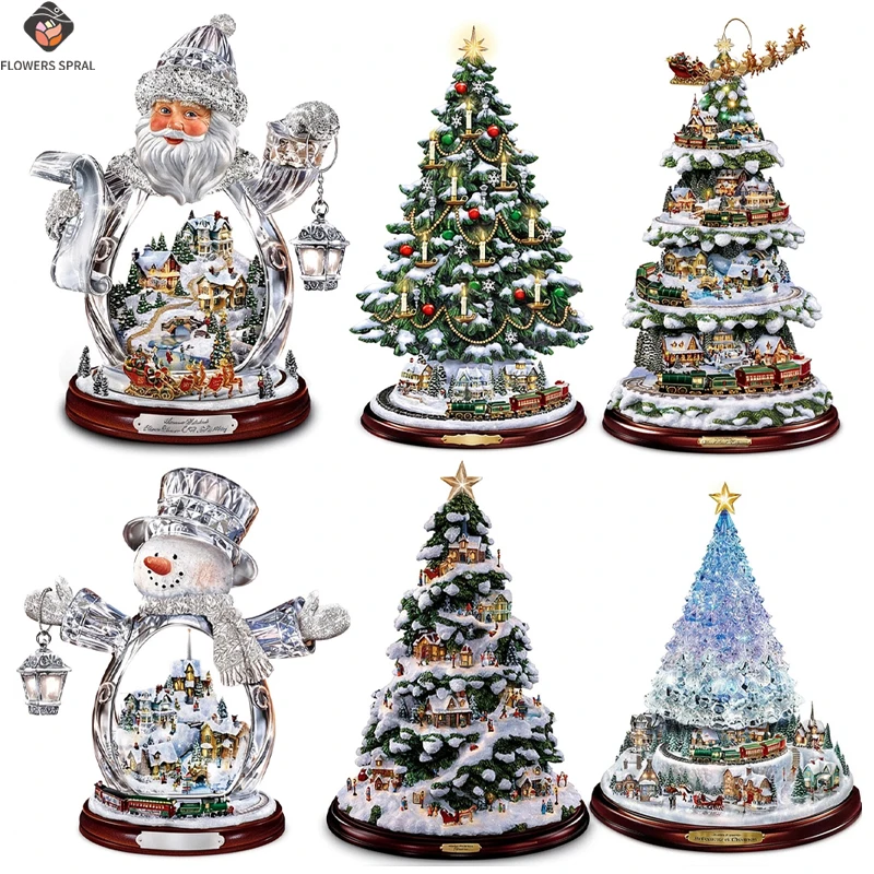 Christmas Tree, Christmas Snowman Decoration Stickers, Window Stickers, Christmas Crystal Tree Atmosphere Stickers
