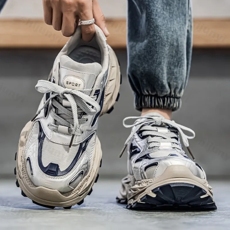 

Niche Design Low Top Thick Soled Casual Sport Shoes for Men 2025 Autumn Fashion Versatile Comfortable Breathable Chunky sneakers