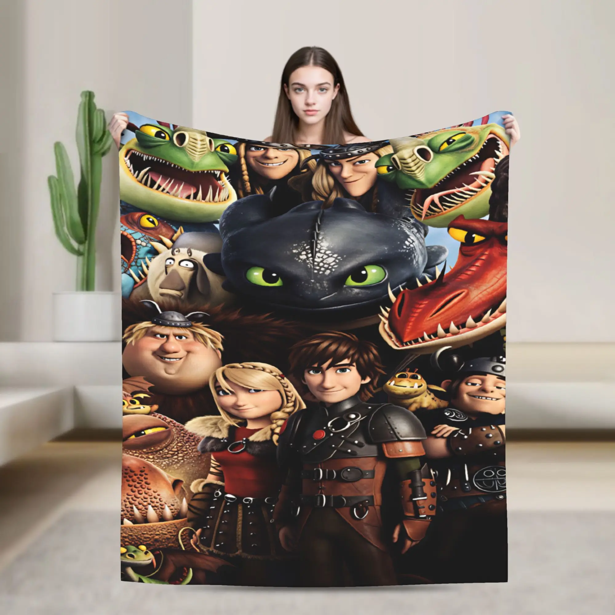 Airplane Travel H-How To TT-rain Your Dragon Throw Blanket  Flannel Bedspread For Couch Bed Street Trend Sofa Bed Cover