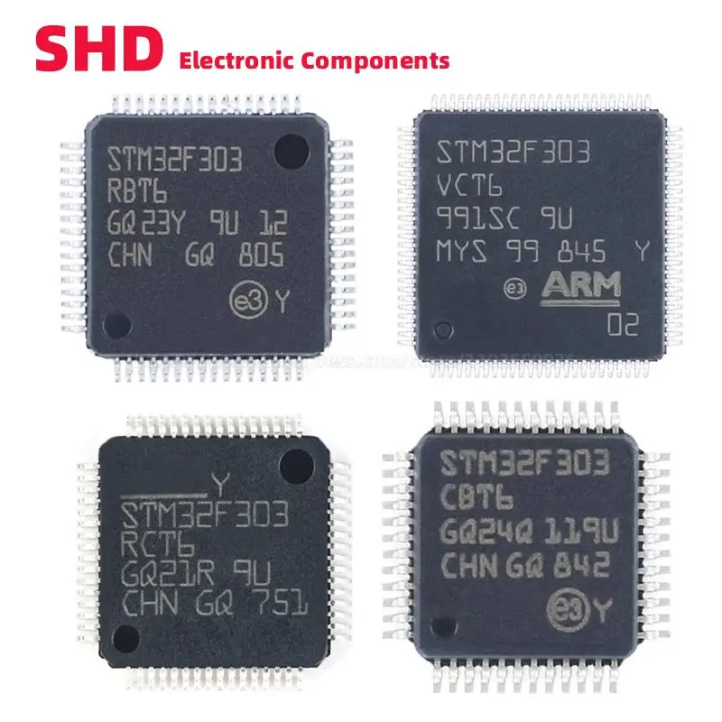 STM32F303 STM32F303CBT6 STM32F303RBT6 STM32F303RCT6 STM32F303VCT6 LQFP-48/64/100 SMD IC Microcontroller ARM MCU