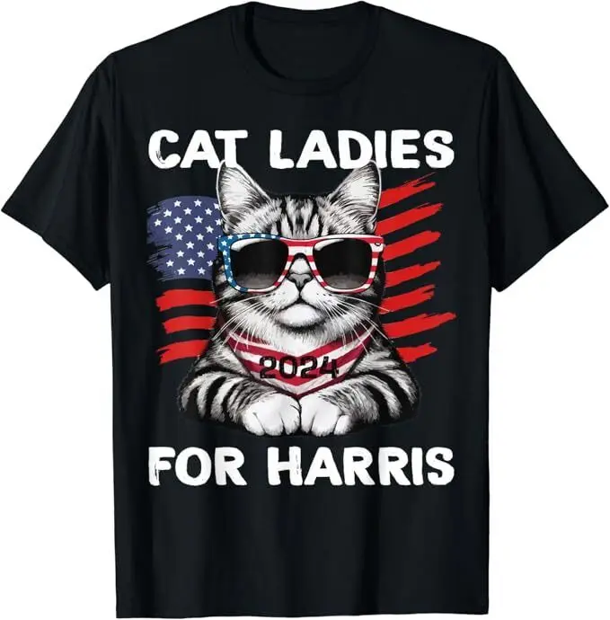 

Cat Ladies for Kamala Funny Cat 2024 President Kamala Harris Unisex T-Shirt