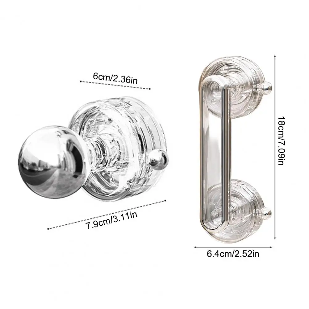 Reusable Door Handle Reusable Suction Cup Door Handle Diamond-shaped Translucent Cabinet Knob No Drilling Easy Installation