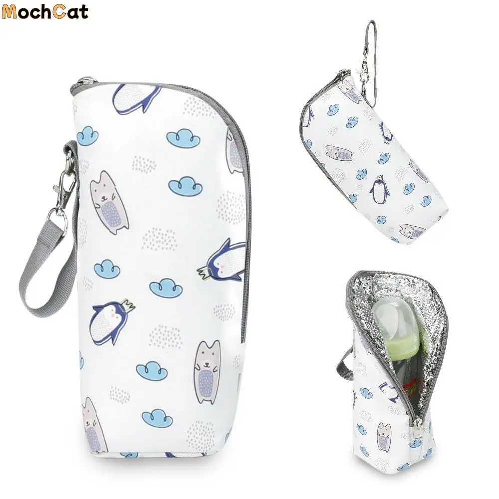 Isolierung Tasche Baby Fütterung Milch Wärmer Baby Flasche Cartoon-Muster Mama Clutch Tasche Kinderwagen Hängen Tasche Flasche Halter