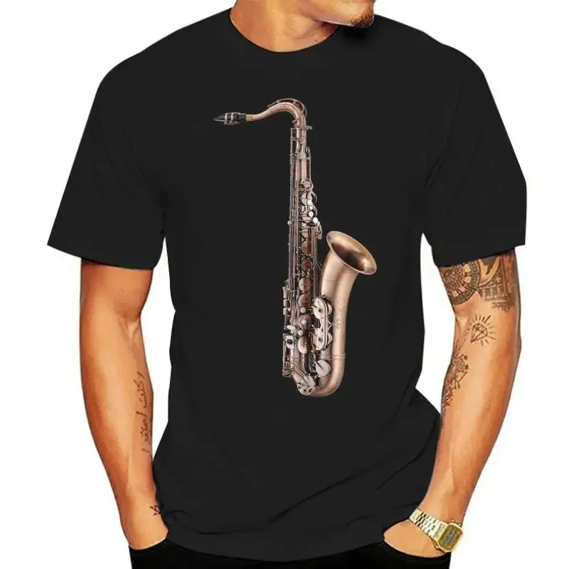 2022 Fashion Summer Style Saxophone Sax Unisex Fit T-Shirt Mens & Ladies Music Instrument Festival Band Tee shirt