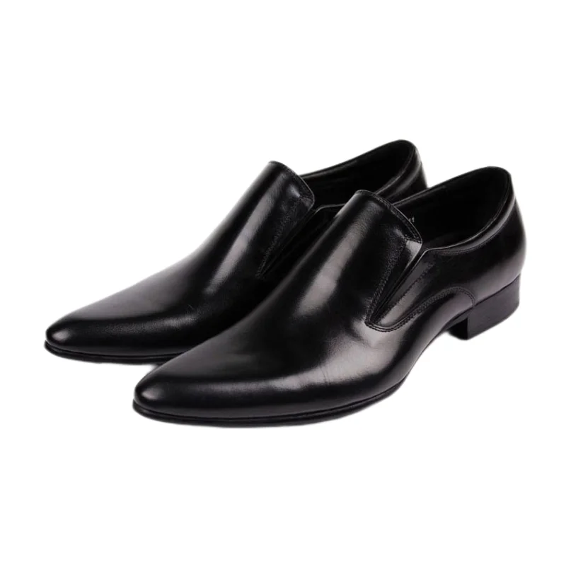 Cross border high-quality cowhide casual leather shoes, leather pointed men's shoes, business formal shoes