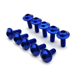 10pcs Motorcycle Bolts Screw M5 x 16mm Aluminum adornment Bolts Blue Anodised 20mm Bolts Red Screws M5 Cap Head