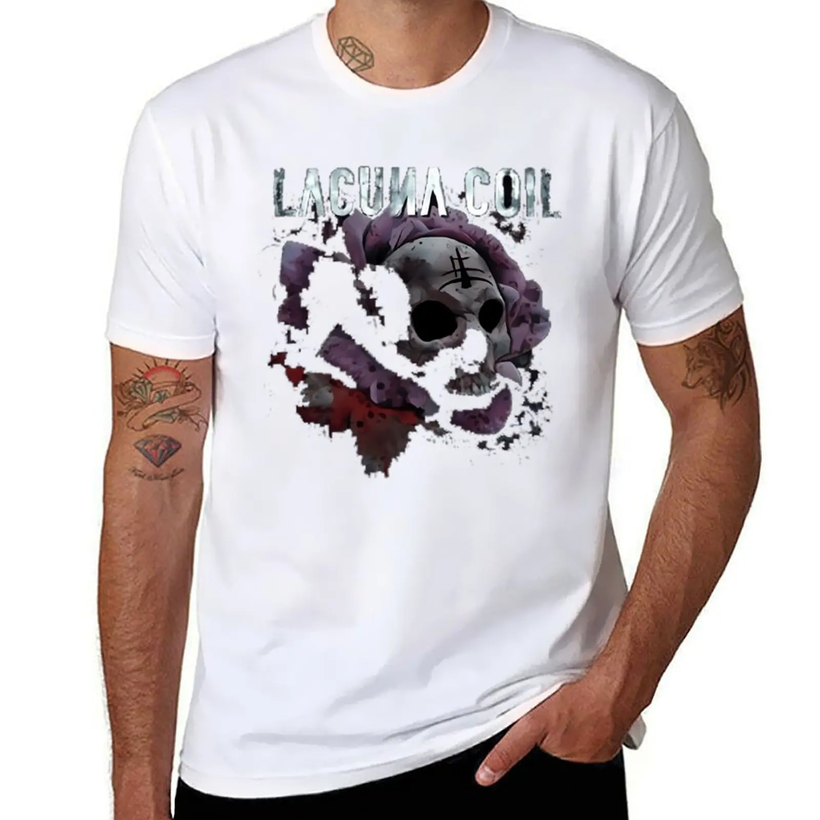 

Lacuna Coil Band Rock T-Shirt t shirt man casual black cotton t-shirt plain for man package T-Shirt