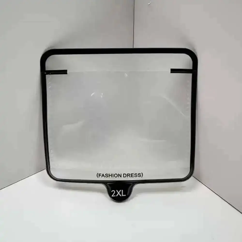 50 Stück PVC XS-5XL EVA-Kragenetikettentaschen für Kleidungsetiketten, Zubehör-Markentaschen, transparente, mattierte Etikettentaschen – Detail 6