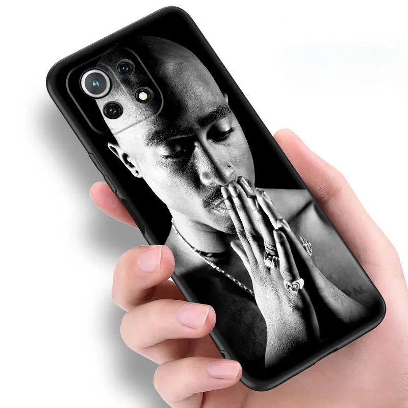 Hip Hop 2pac Singer Tupac Black Case For Xiaomi 13T 12T Pro 12 11 Lite NE 11T Pro 5G Redmi 12 A1 A2 Plus 10A 10C 9A 9T 9C Cartoo