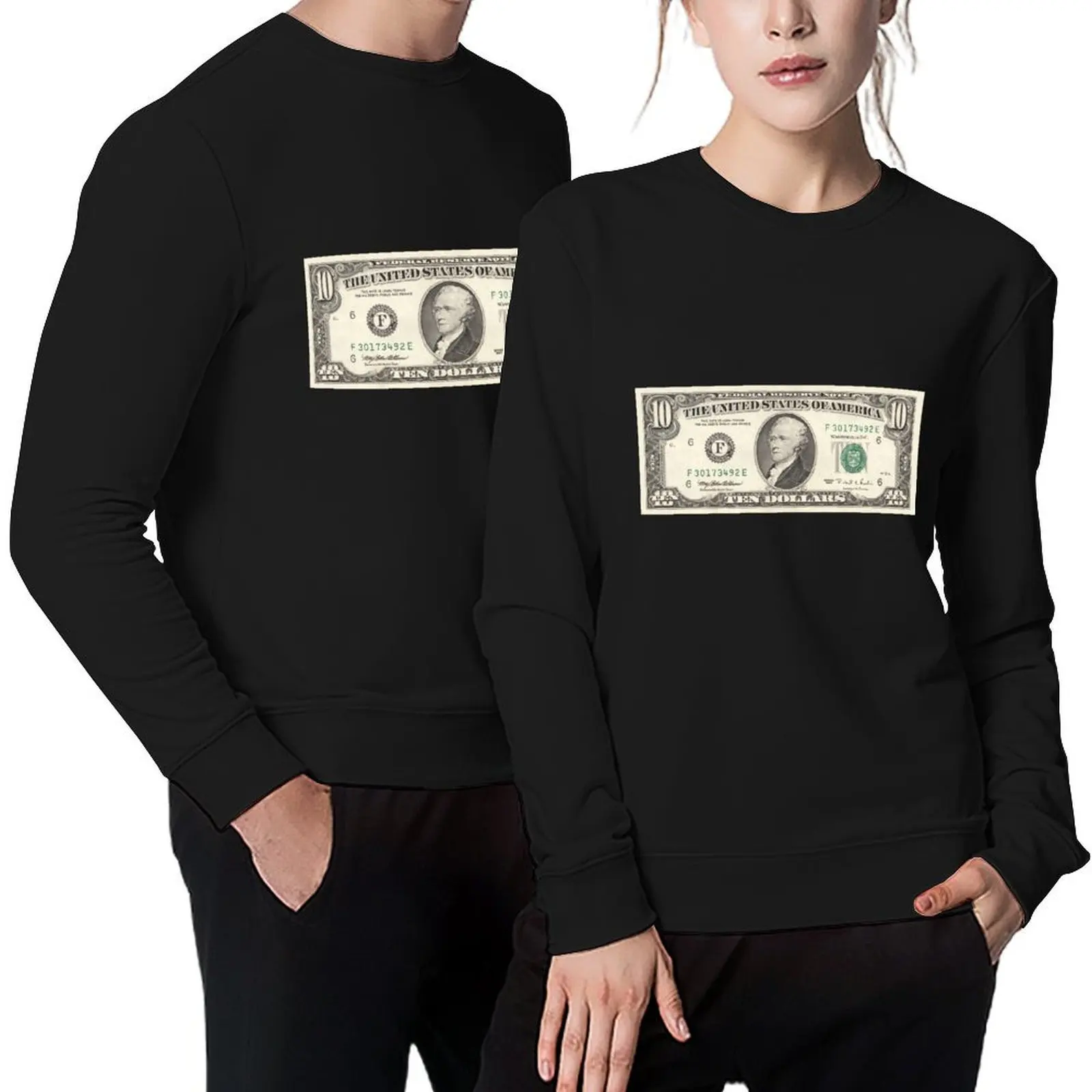 

United States ten-dollar bill - Alexander Hamilton Pullover men's clothes men's clothing tracksuit graphic sweatshirts