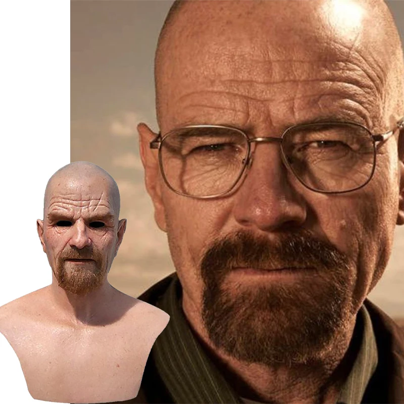 Heißer Glatze Alter Mann Kopfbedeckung Realistische Opa Maske Latex Kopf Abdeckung Für Halloween Party Cosplay Requisiten Maske Maskerade Party Dekor