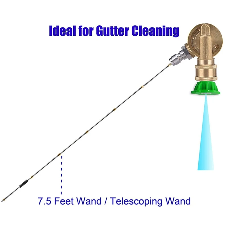 مقرنة محورية من النحاس مع محول تنظيف مزراب مرفق توصيل سريع 1/4 بوصة لغسالة الضغط العالي مع فوهات