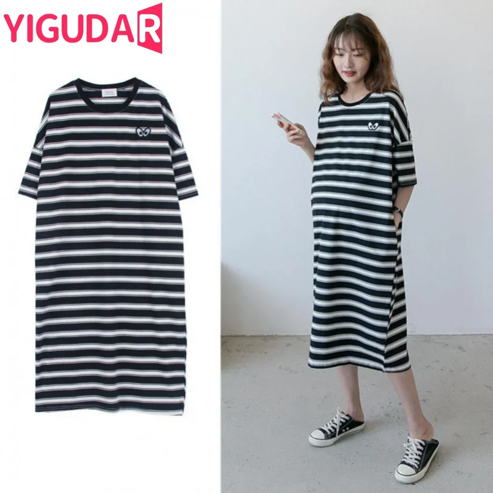 

Sping Summer Striped Long Sleeve Girl Dress korean fashion Maternity Dress Cotton pregnant women clothing vestidos de fotografía
